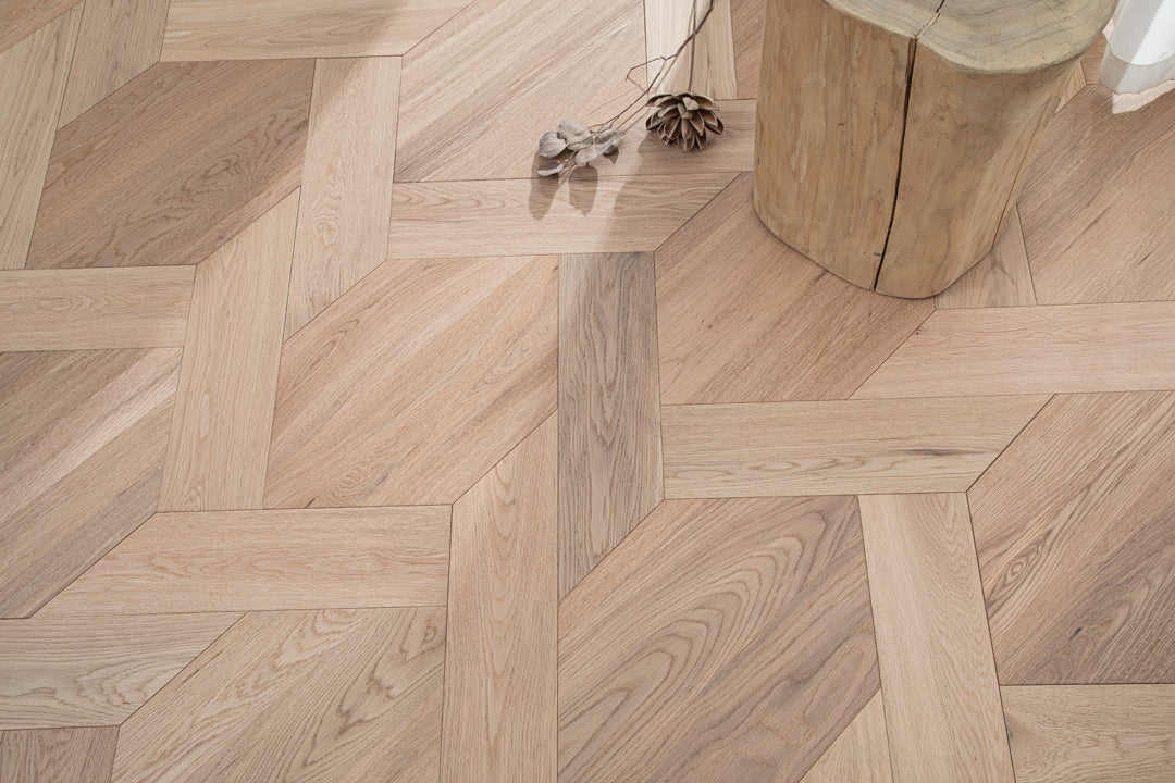 YXPX620   Natural Oak Woven Knot Pattern Oriental Modern Artistic Parquet Flooring | Chinese Knot Series