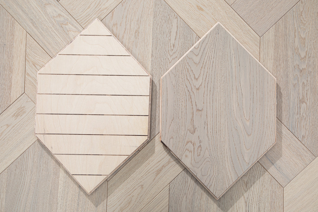 YXPX621   Washed Grey Oak Woven Knot Pattern Minimalist Oriental Artistic Parquet Flooring | Chinese Knot Series