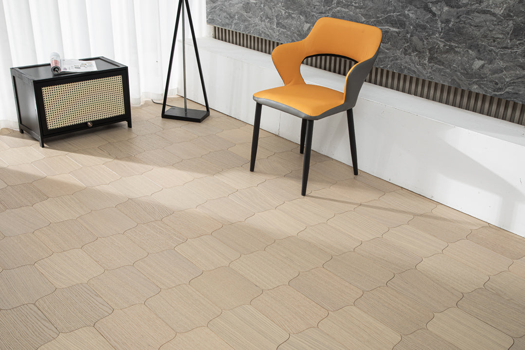 YXPX623 Creamy White Oak Cartouche Soft Timeless Parquet Flooring | Shield Series