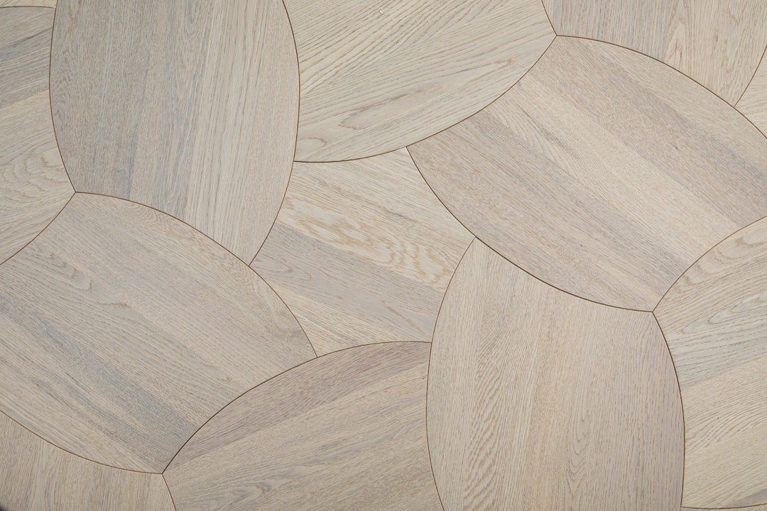 YXPX628 Oak Petal Marquetry Organic Floral Parquet Flooring | Lotus Flower Series