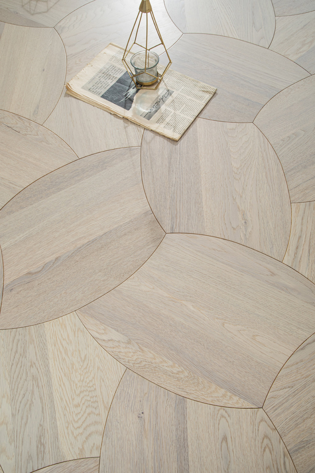 YXPX628 Oak Petal Marquetry Organic Floral Parquet Flooring | Lotus Flower Series