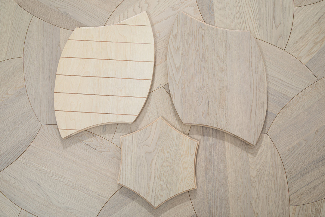 YXPX628 Oak Petal Marquetry Organic Floral Parquet Flooring | Lotus Flower Series