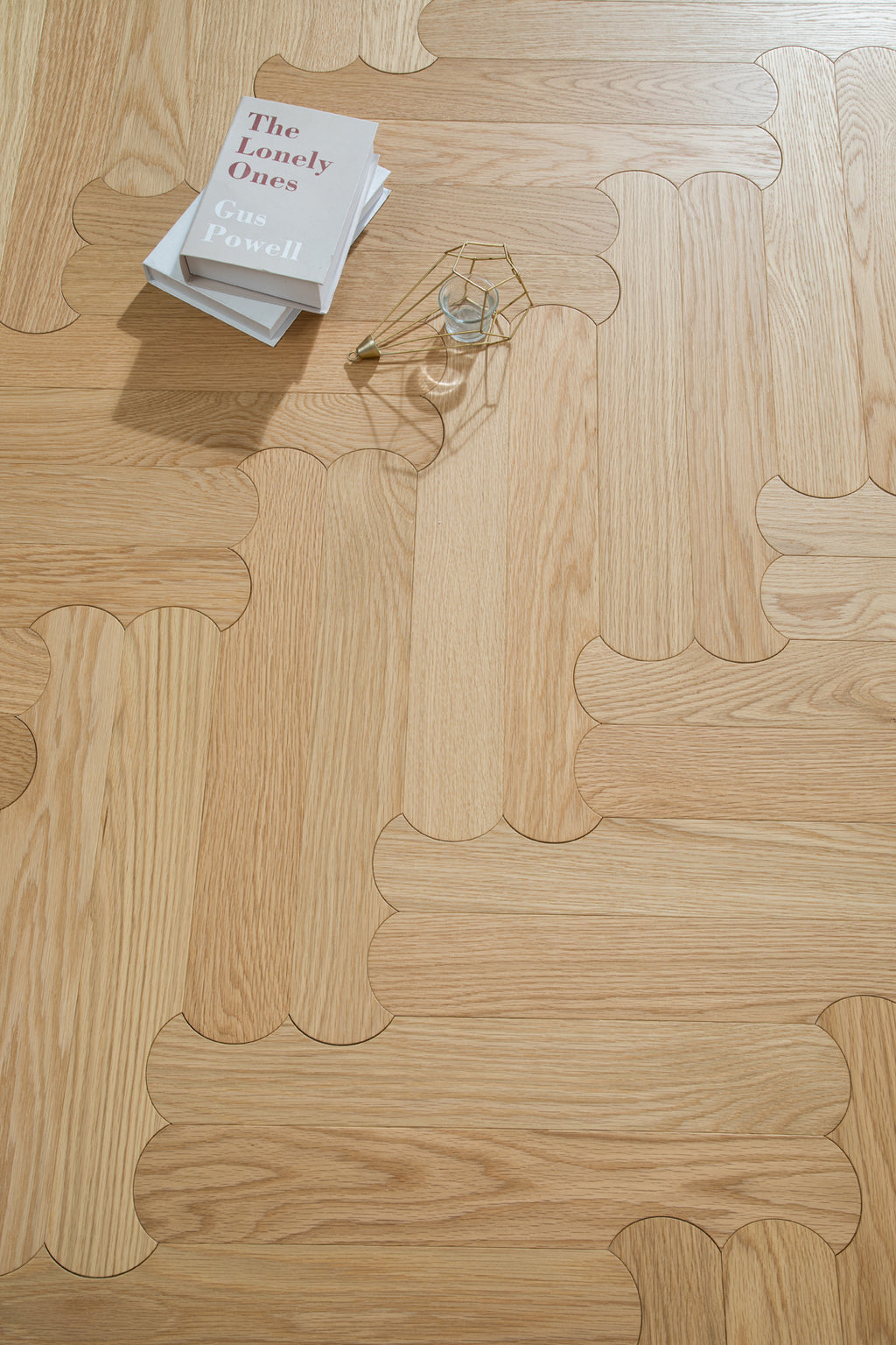 YXPX629 Natural Oak Scalloped Edge Soft Romantic Parquet Flooring | Scalloped Herringbone Series