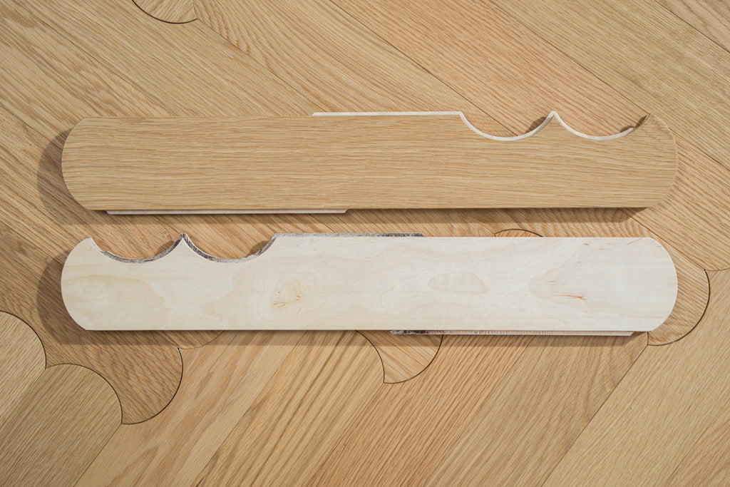 YXPX629 Natural Oak Scalloped Edge Soft Romantic Parquet Flooring | Scalloped Herringbone Series