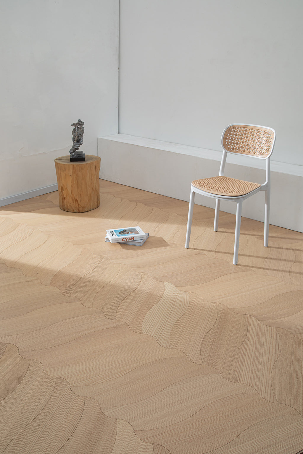 YXPX630 Oak Soft Ripple Flowing Parquet Flooring | Wave Series