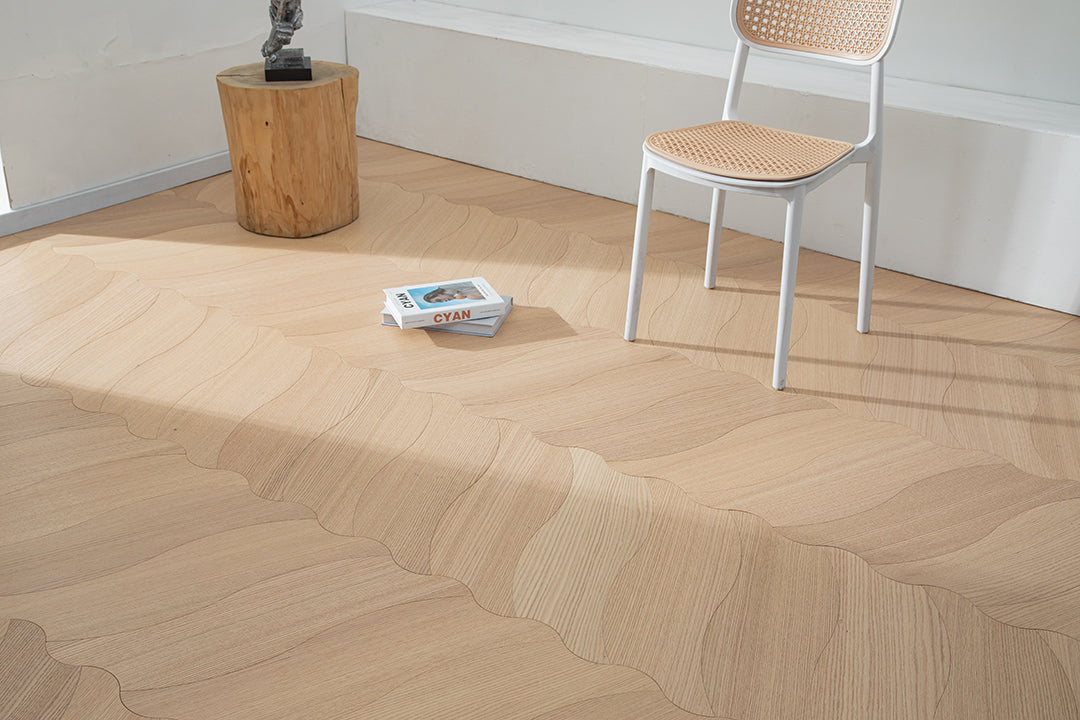 YXPX630 Oak Soft Ripple Flowing Parquet Flooring | Wave Series