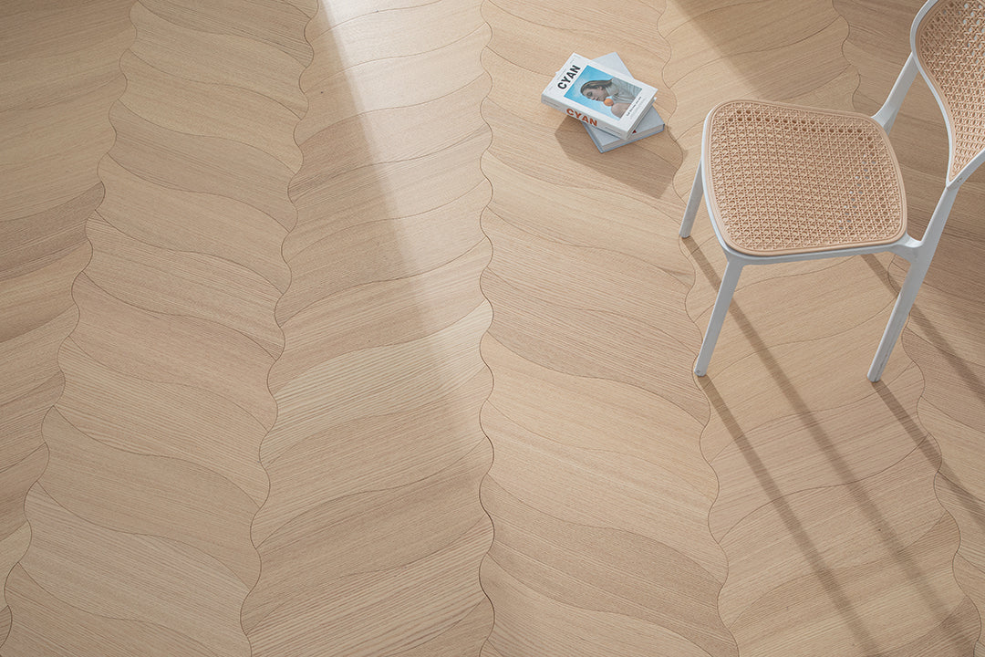 YXPX630 Oak Soft Ripple Flowing Parquet Flooring | Wave Series