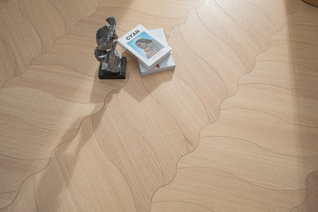 YXPX630 Oak Soft Ripple Flowing Parquet Flooring | Wave Series