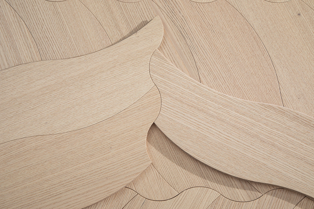 YXPX630 Oak Soft Ripple Flowing Parquet Flooring | Wave Series