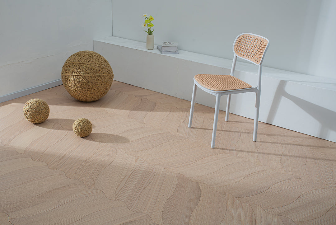 YXPX631 Oak Soft Ripple Flowing Parquet Flooring | Wave Series