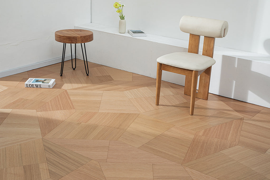 YXPX635  Oak Modular Geometric Puzzle Contemporary Parquet Flooring | Tangram Series