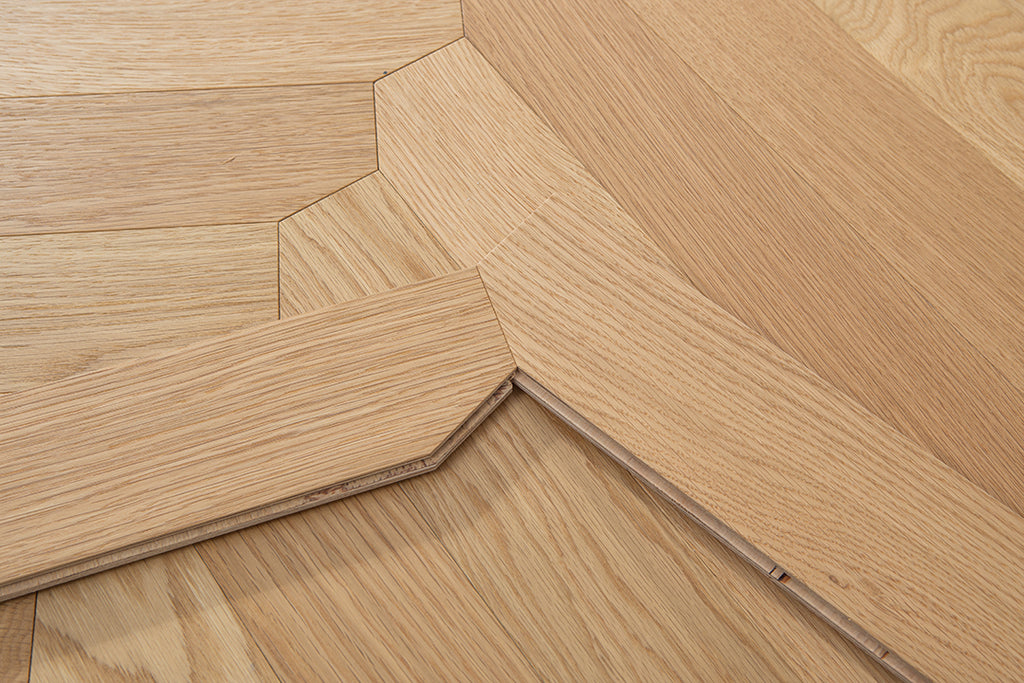 YXPX638 Natural Oak Wide Herringbone Flowing Ribbon-Like Parquet Flooring | Ribbon Series