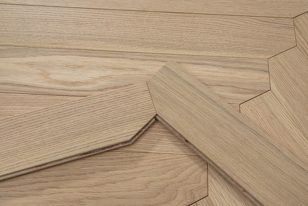 YXPX639 Natural Oak Wide Herringbone Flowing Ribbon-Like Parquet Flooring | Ribbon Series