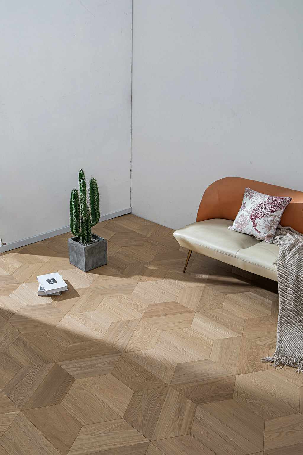 YXPX652  Oak Faceted Diamond-Cut Modern Geometric Parquet Flooring | Diamond Series