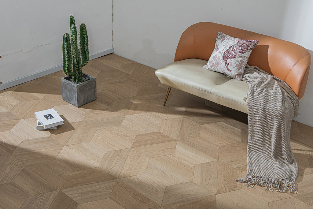 YXPX652  Oak Faceted Diamond-Cut Modern Geometric Parquet Flooring | Diamond Series