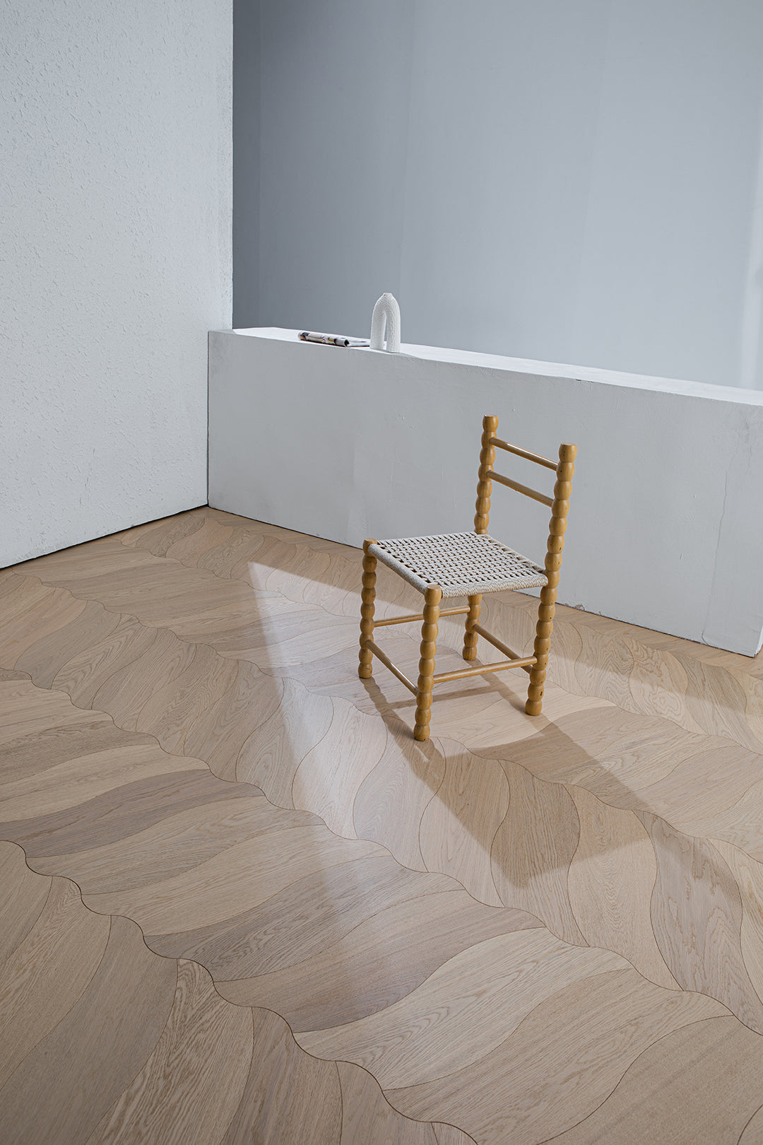 YXPX653  Pale Natural Oak Organic Ripple Parquet Flooring | Wave Series