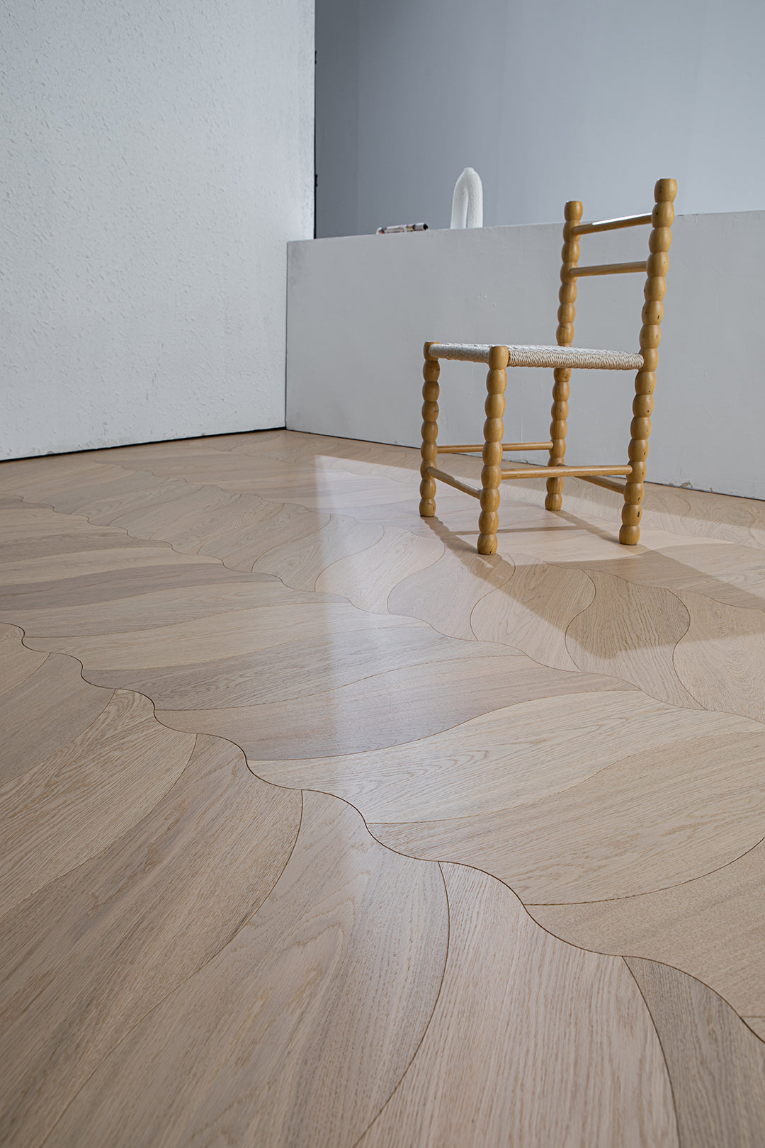 YXPX653  Pale Natural Oak Organic Ripple Parquet Flooring | Wave Series