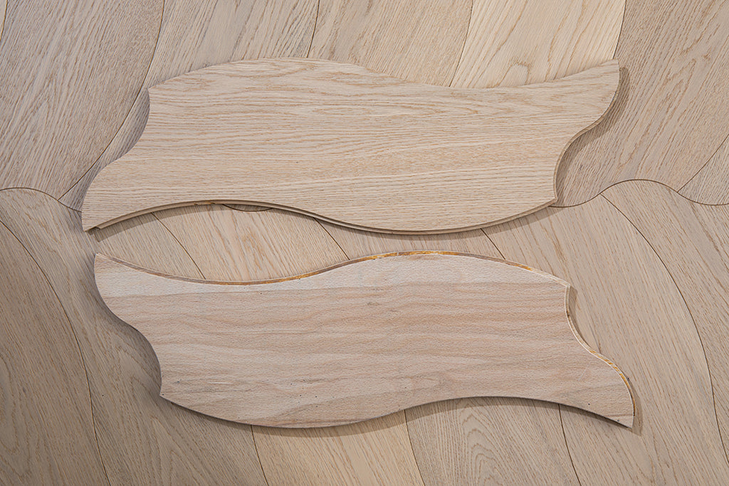 YXPX653  Pale Natural Oak Organic Ripple Parquet Flooring | Wave Series