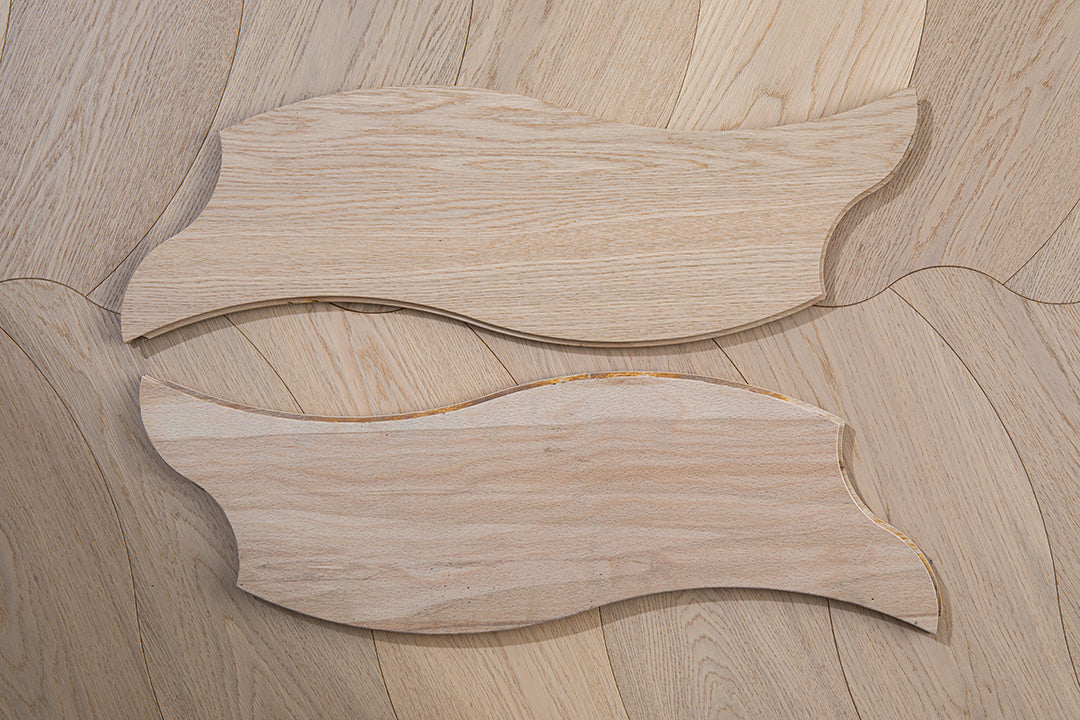 YXPX653  Pale Natural Oak Organic Ripple Parquet Flooring | Wave Series