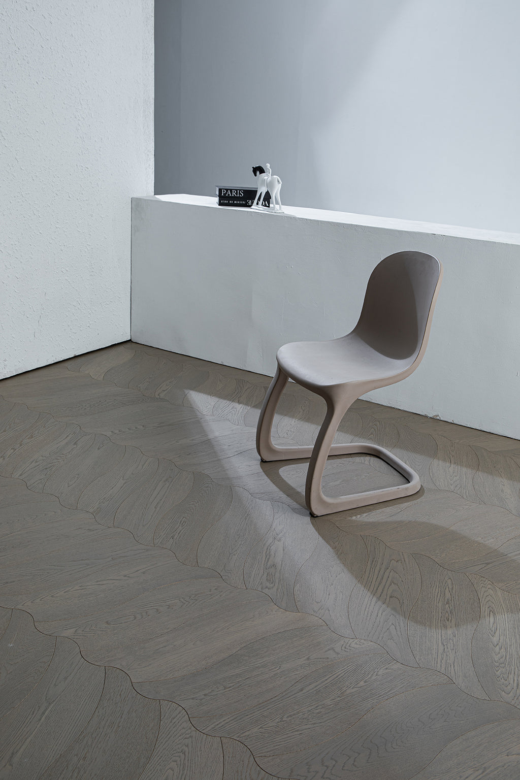 YXPX656  Brushed Grey Oak Undulating Ripple Contemporary Parquet Flooring | Wave Series