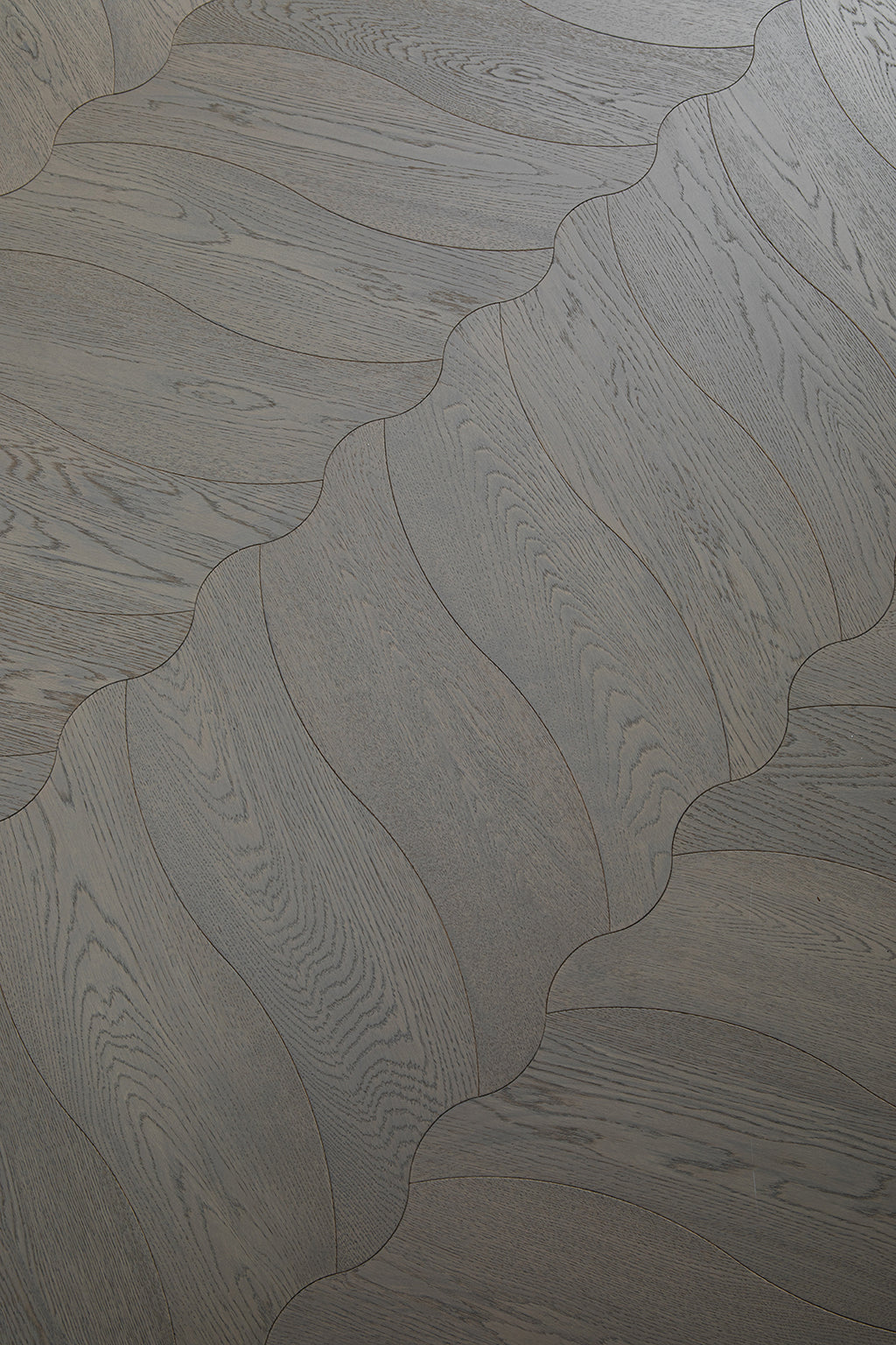 YXPX656  Brushed Grey Oak Undulating Ripple Contemporary Parquet Flooring | Wave Series