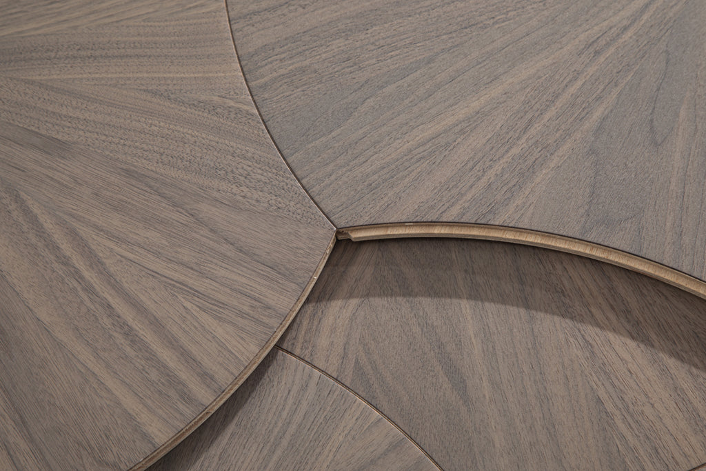 YXPH102 Black Walnut Radial Sunburst Parquet Flooring | Lotus Leaf Series