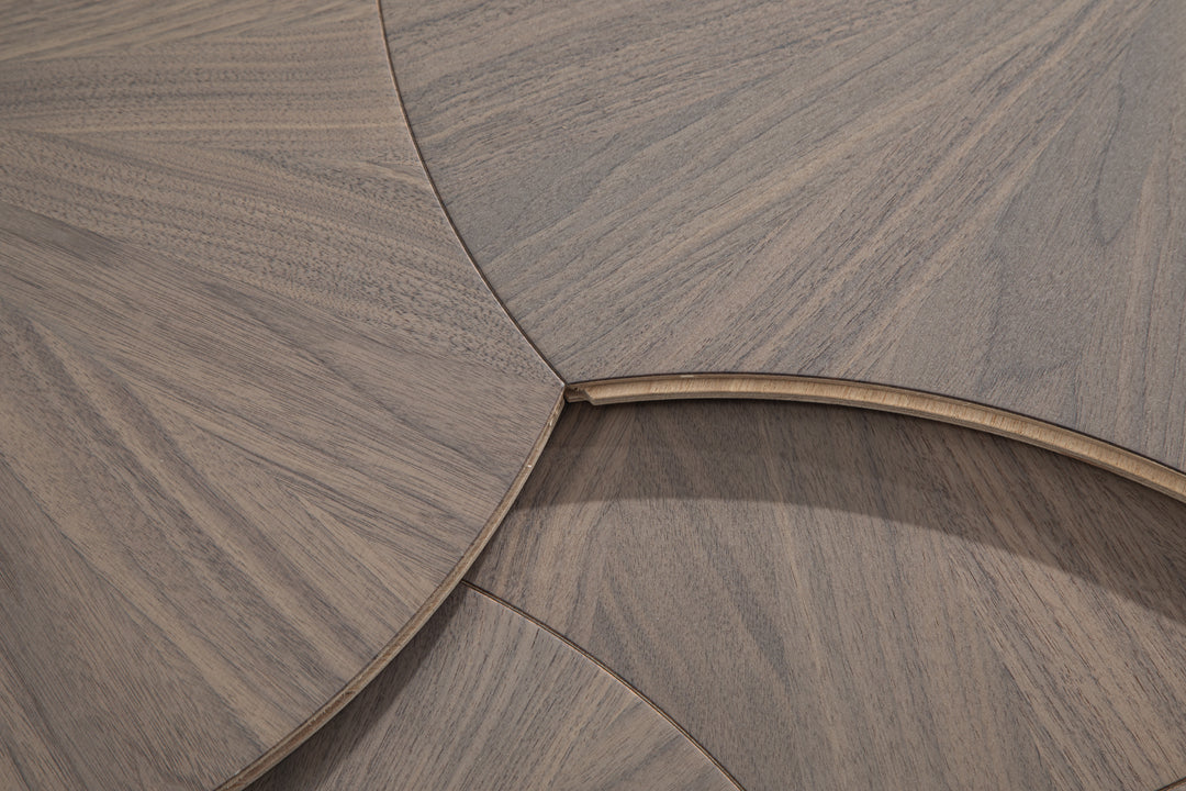 YXPH102 Black Walnut Radial Sunburst Parquet Flooring | Lotus Leaf Series