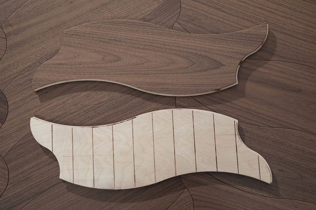 YXPH107 Black Walnut Flowing Ripple Parquet Flooring | Wave Series