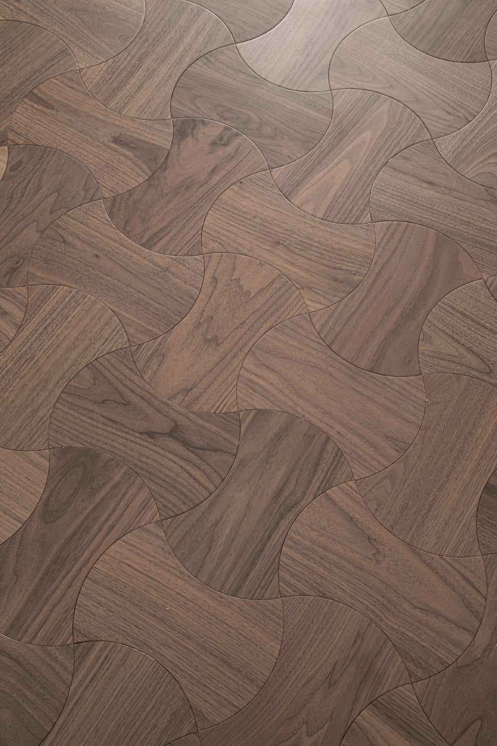 YXPH113 Black Walnut Cinched Curved Modular Parquet Flooring | Wasp Waist Series