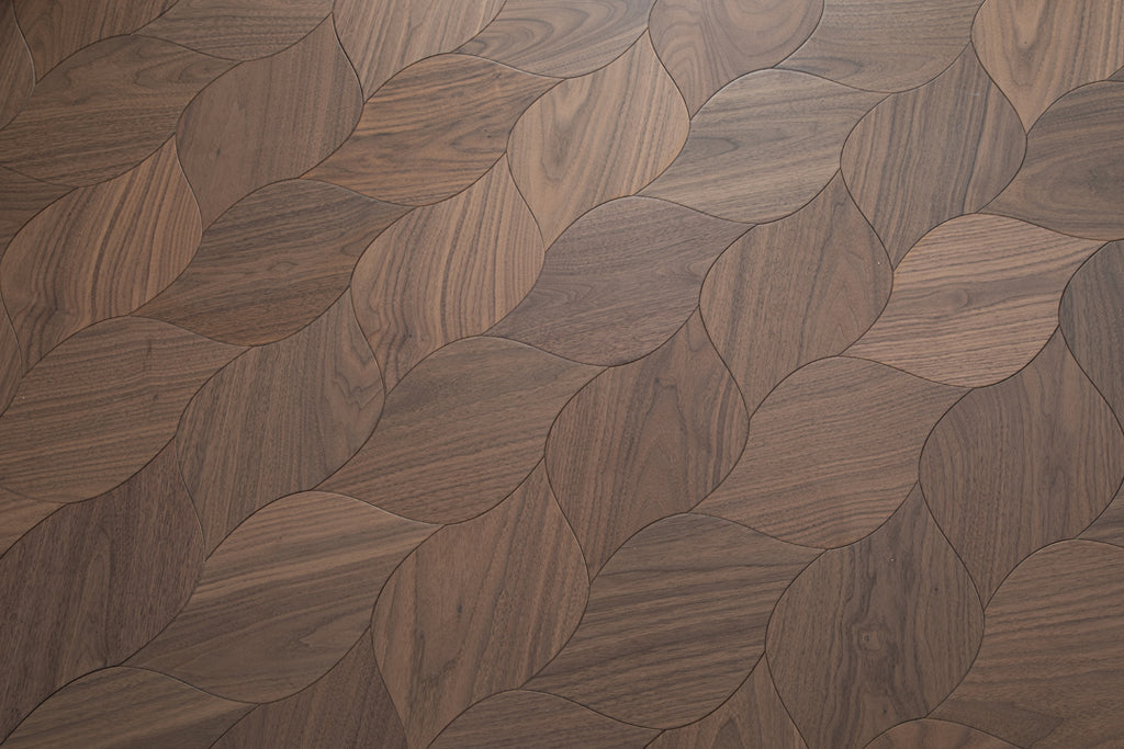YXPH119  Black Walnut Braided Curved Parquet Flooring | Braid Motif Series