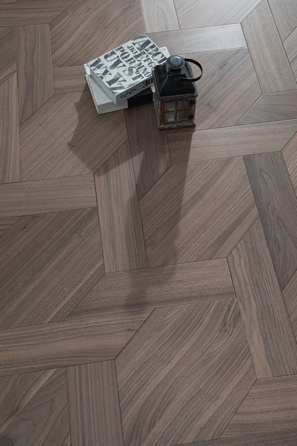 YXPH121 Black Walnut Knot-Weave Pattern Parquet Flooring | Chinese Knot Series