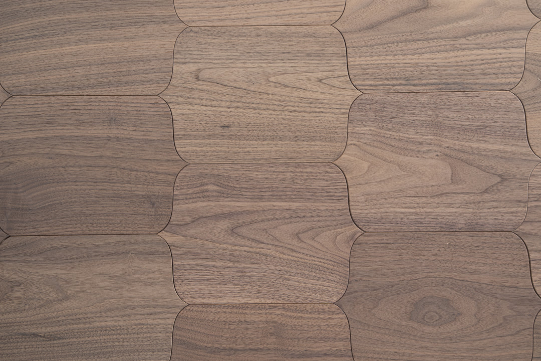 YXPH122 Black Walnut Decorative Cartouche Parquet Flooring | Shield Series
