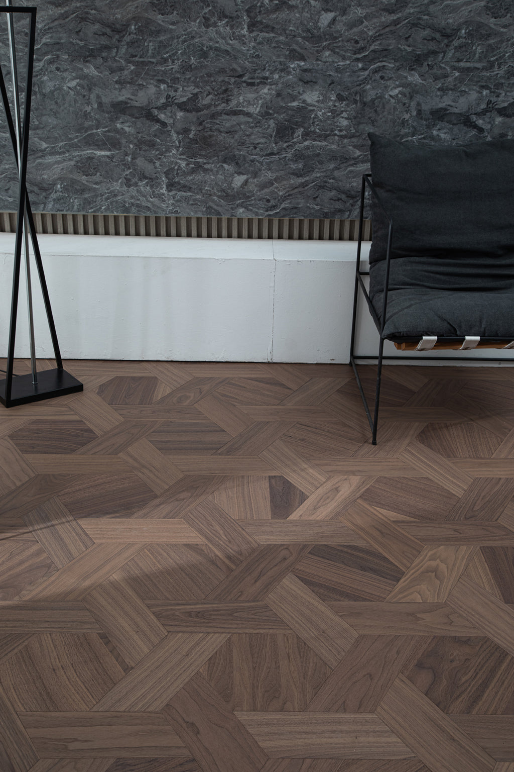 YXPH125 Black Walnut Hexagonal Woven Parquet Flooring | Honeycomb Motif Series
