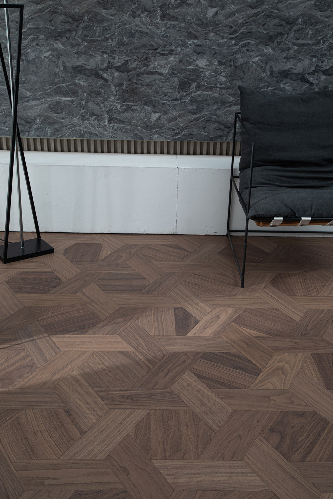 YXPH125 Black Walnut Hexagonal Woven Parquet Flooring | Honeycomb Motif Series