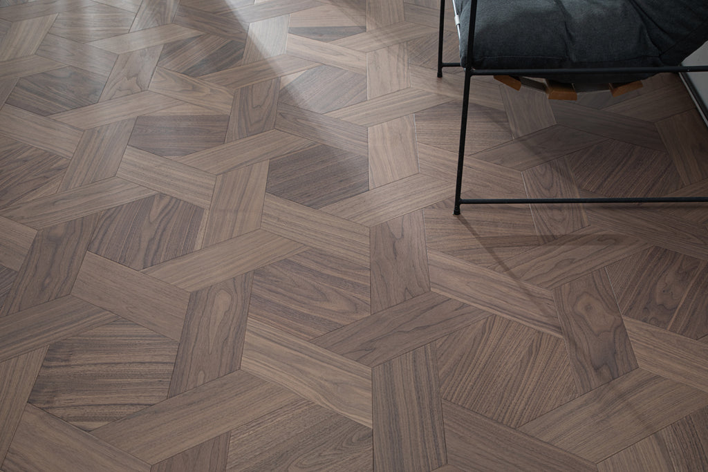 YXPH125 Black Walnut Hexagonal Woven Parquet Flooring | Honeycomb Motif Series