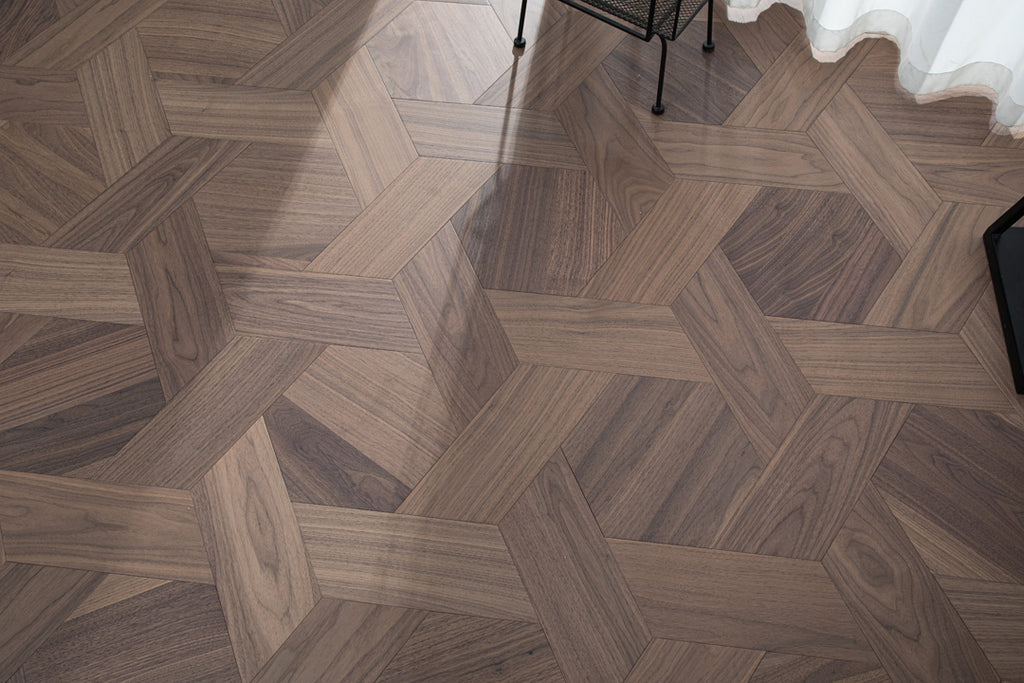 YXPH125 Black Walnut Hexagonal Woven Parquet Flooring | Honeycomb Motif Series