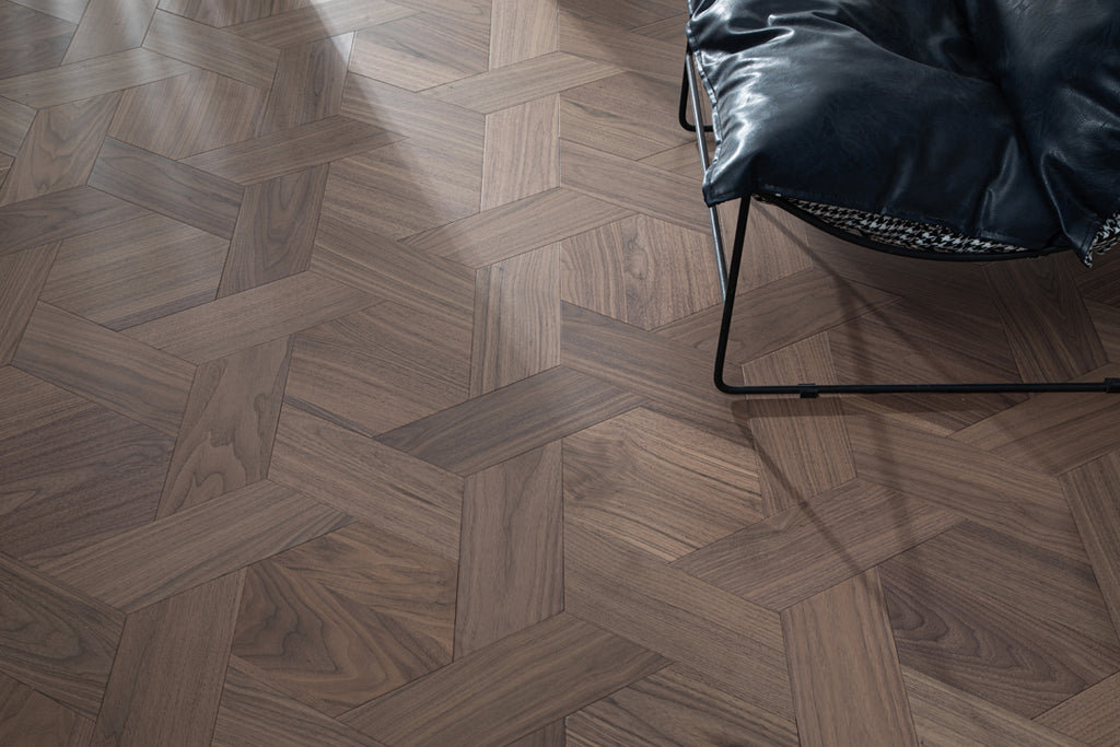 YXPH126 Black Walnut Hexagonal Woven Parquet Flooring | Honeycomb Motif Series