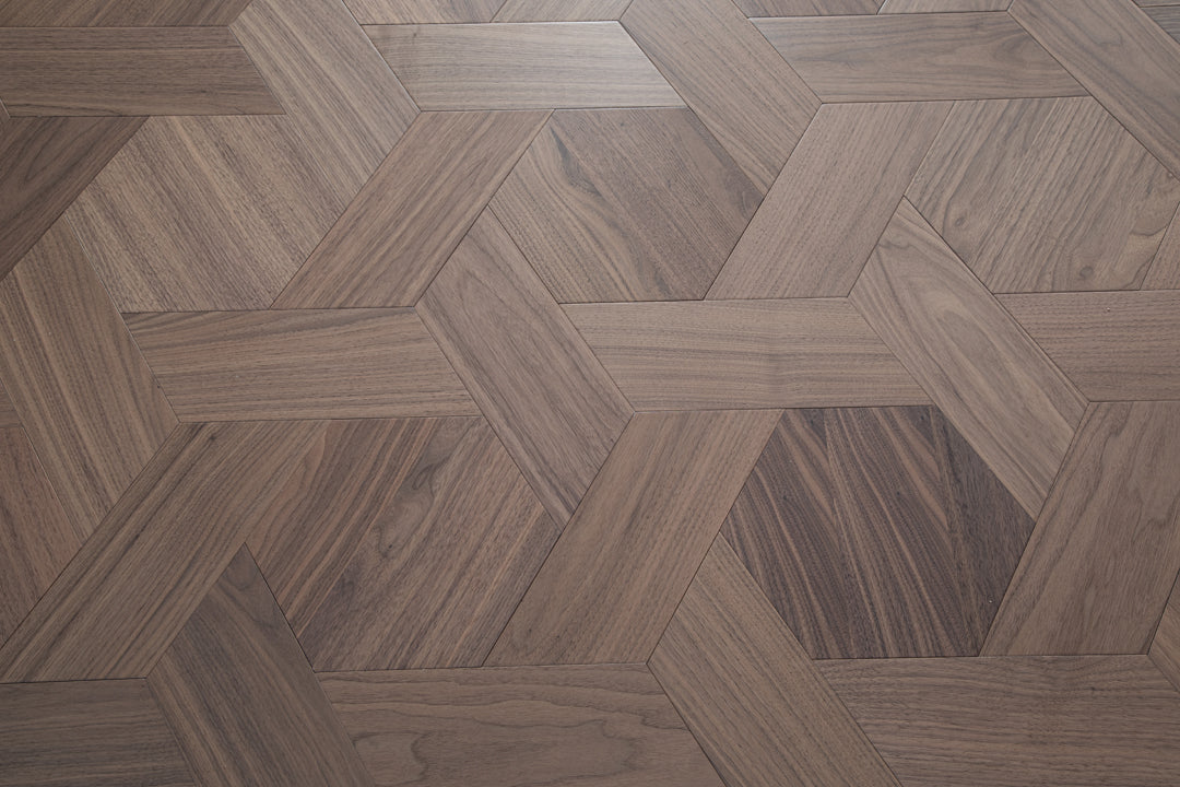YXPH126 Black Walnut Hexagonal Woven Parquet Flooring | Honeycomb Motif Series