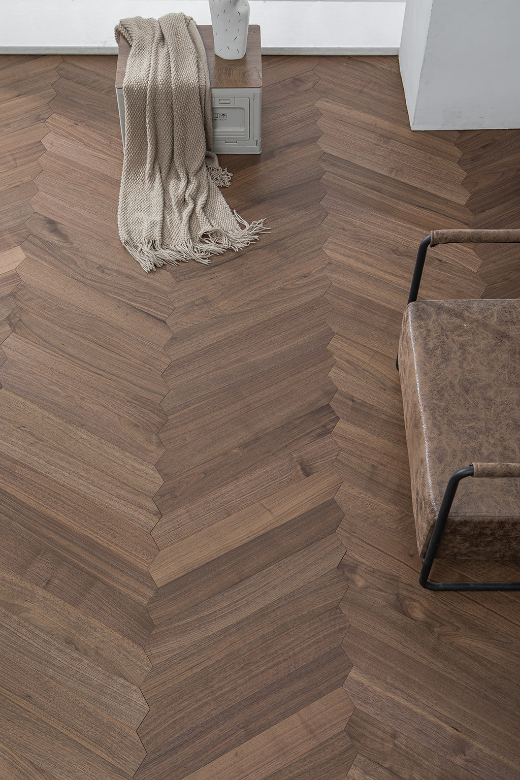 YXPH138 Black Walnut Flowing Chevron Parquet Flooring | Ribbon Series