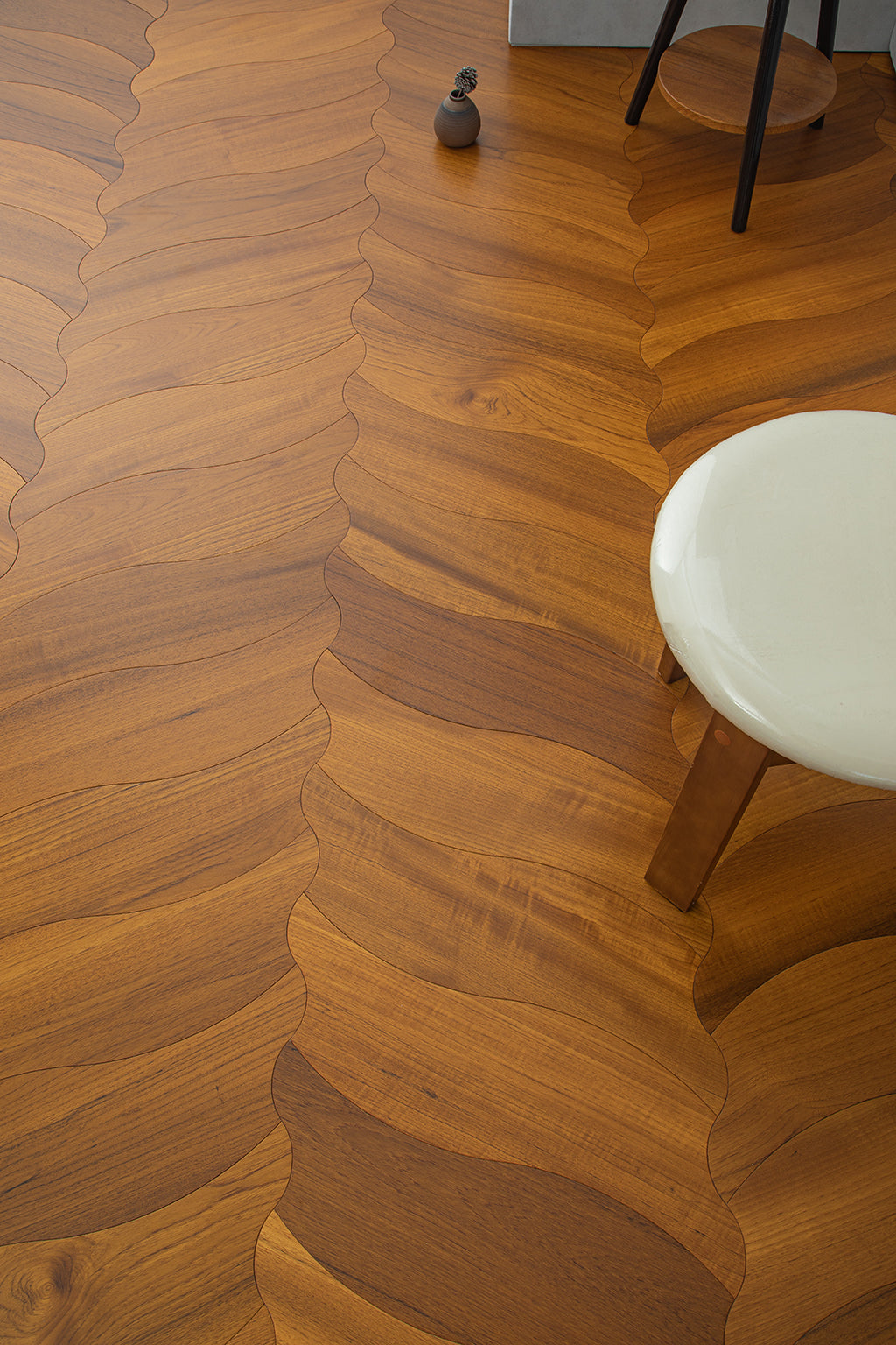 YXPY505 Teak Undulating Ripple Premium Parquet Flooring | Wave Series