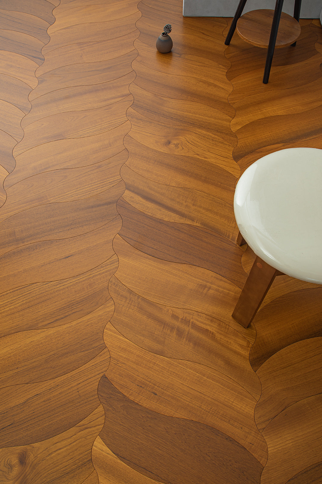 YXPY505 Teak Undulating Ripple Premium Parquet Flooring | Wave Series