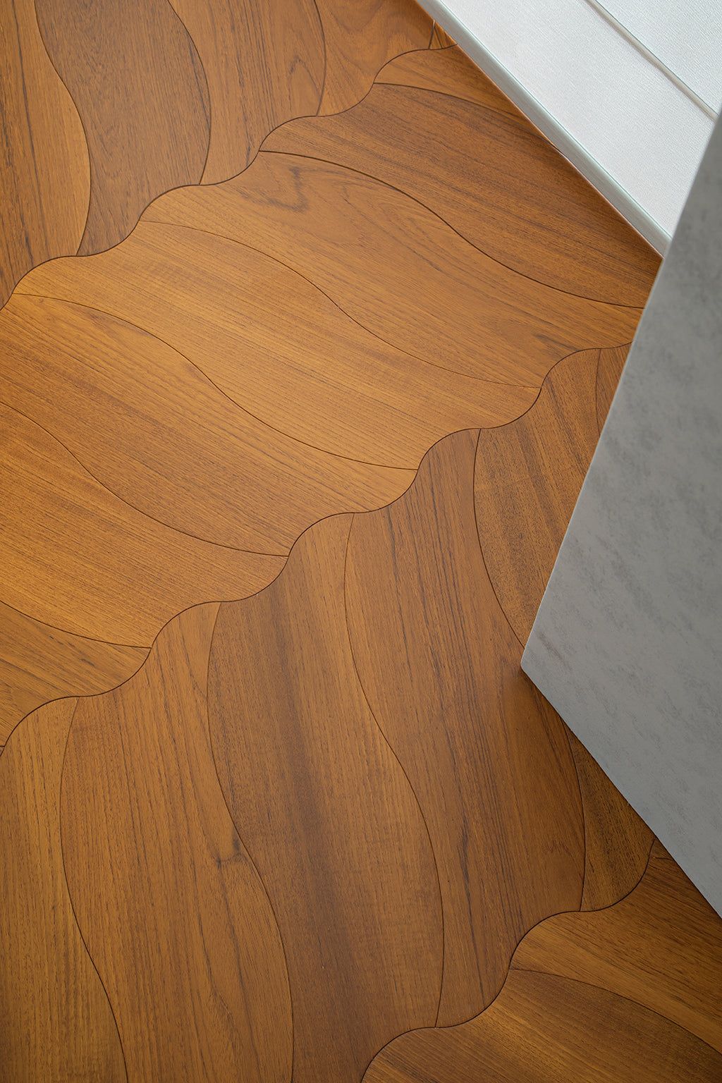 YXPY505 Teak Undulating Ripple Premium Parquet Flooring | Wave Series