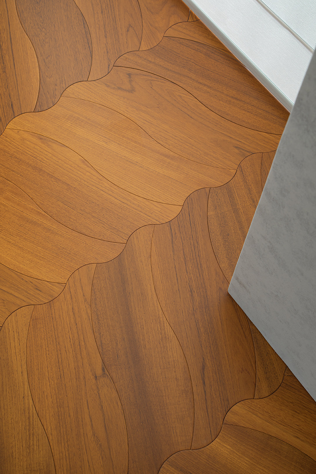 YXPY505 Teak Undulating Ripple Premium Parquet Flooring | Wave Series