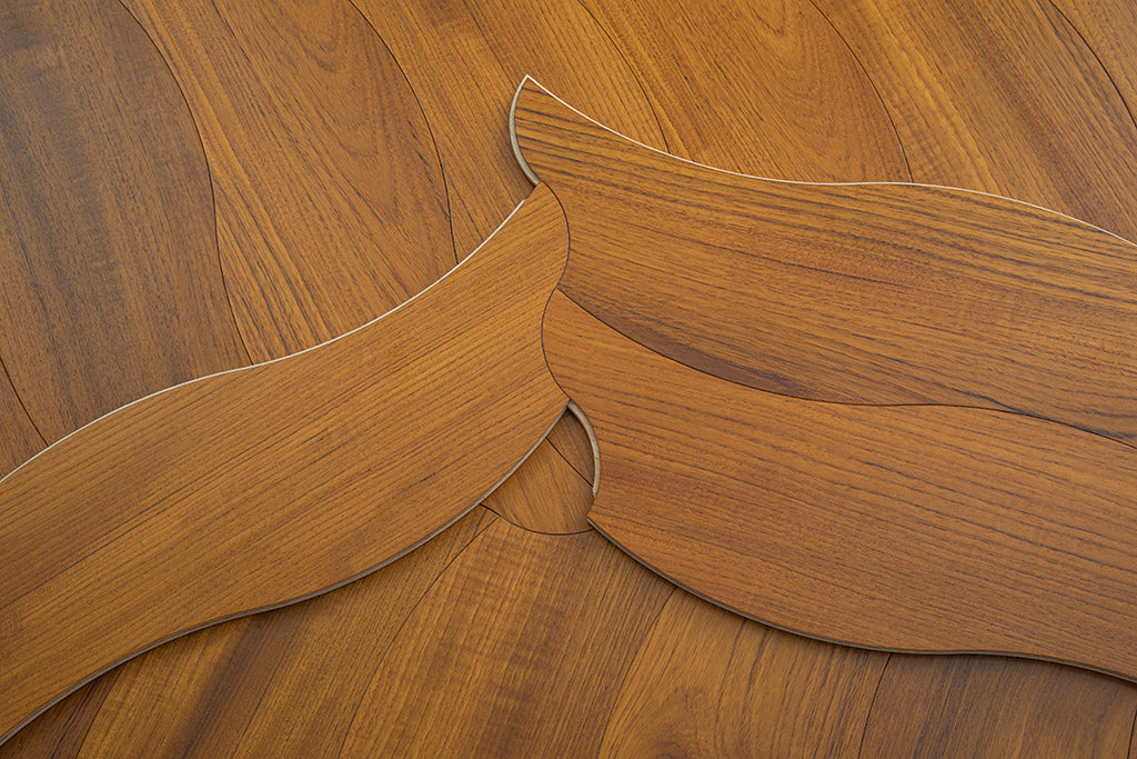 YXPY505 Teak Undulating Ripple Premium Parquet Flooring | Wave Series
