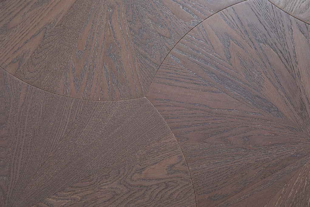 YXPS203 European Oak Circular Radial Pattern Parquet Flooring | Lotus Leaf Series