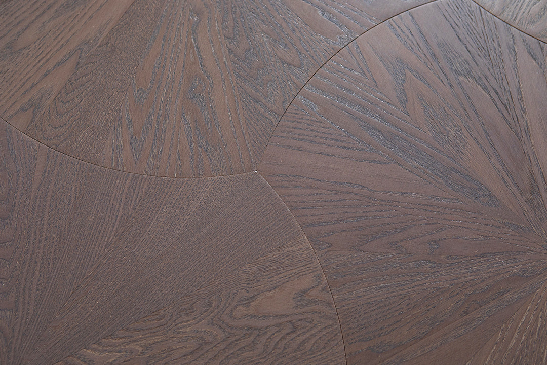 YXPS203 European Oak Circular Radial Pattern Parquet Flooring | Lotus Leaf Series