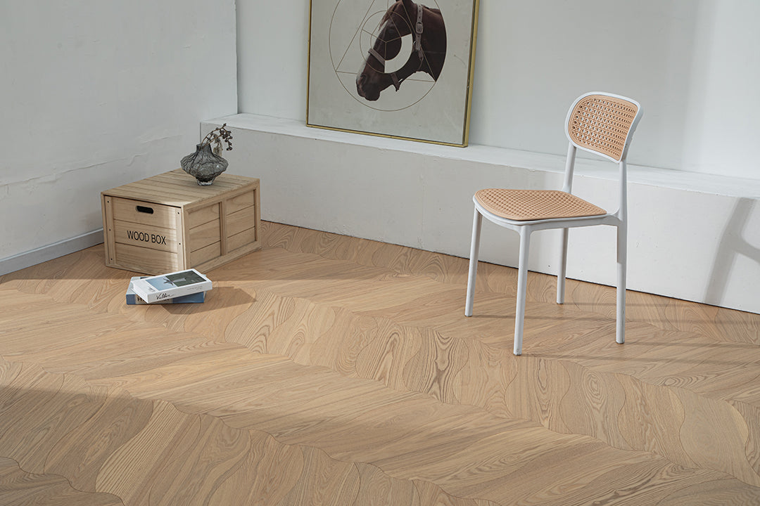 YXPS205 European Oak Soft Ripple Flowing Parquet Flooring | Wave Series