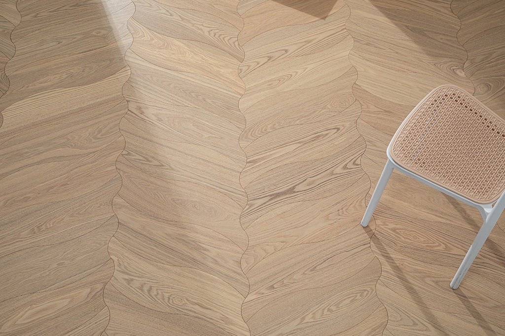 YXPS205 European Oak Soft Ripple Flowing Parquet Flooring | Wave Series