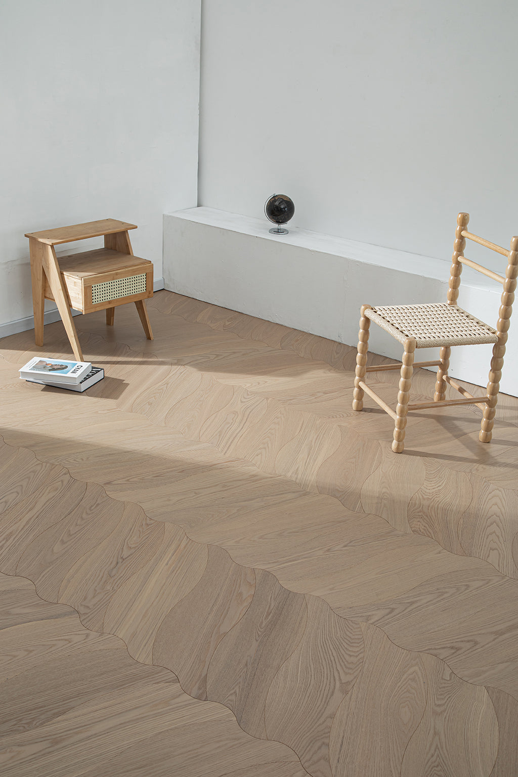 YXPS206 European Oak Soft Ripple Flowing Parquet Flooring | Wave Series