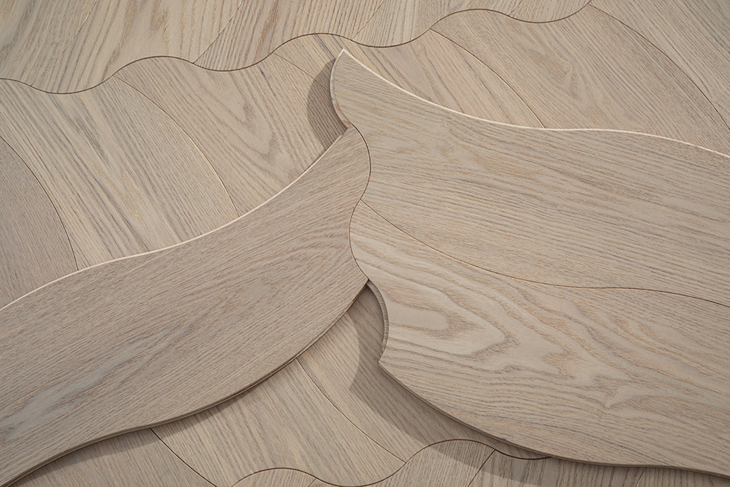 YXPS206 European Oak Soft Ripple Flowing Parquet Flooring | Wave Series
